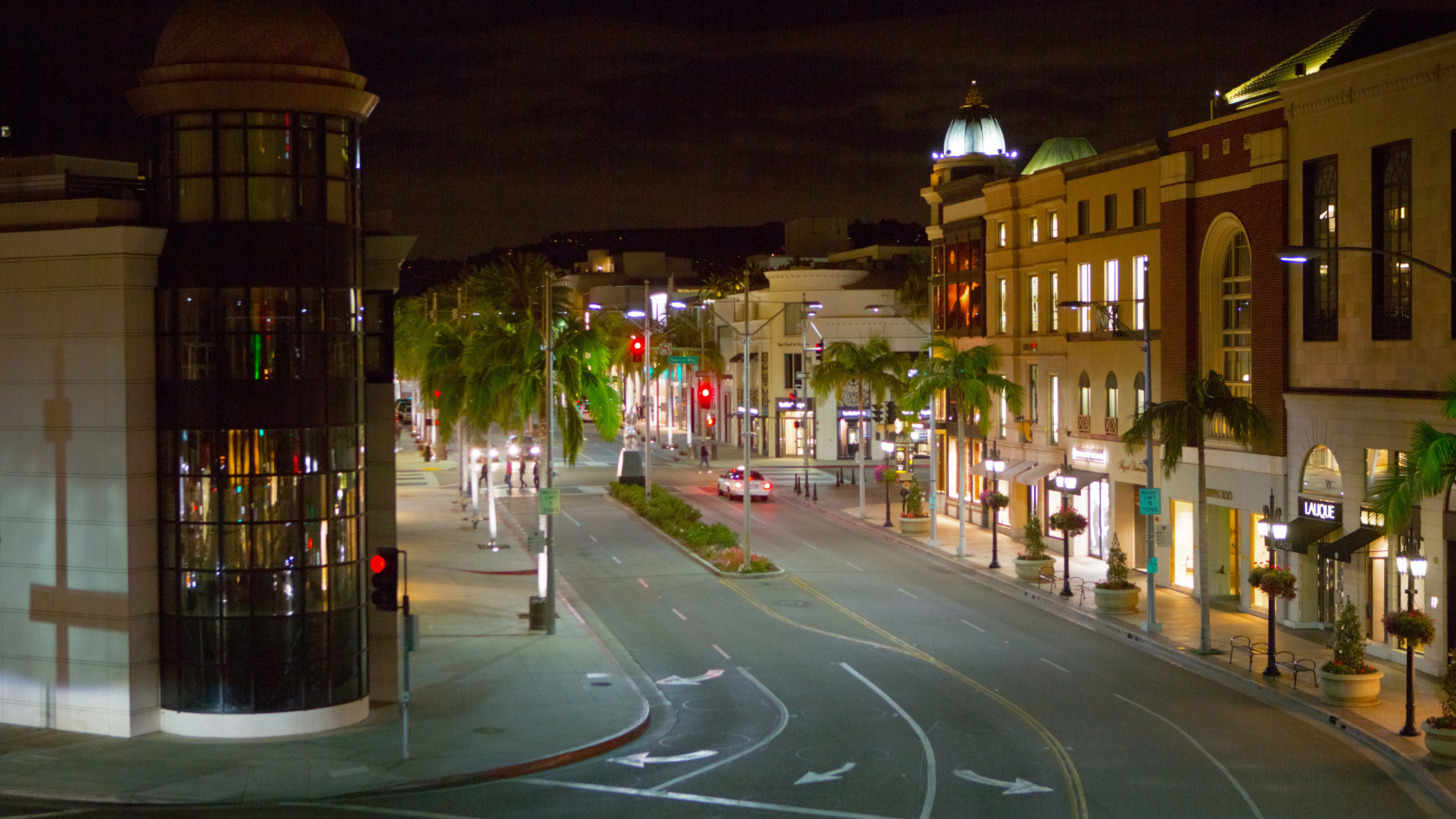 Rodeo Drive in Beverly Hills mit Luxusgeschäften - Top Sehenswürdigkeiten von Los Angeles